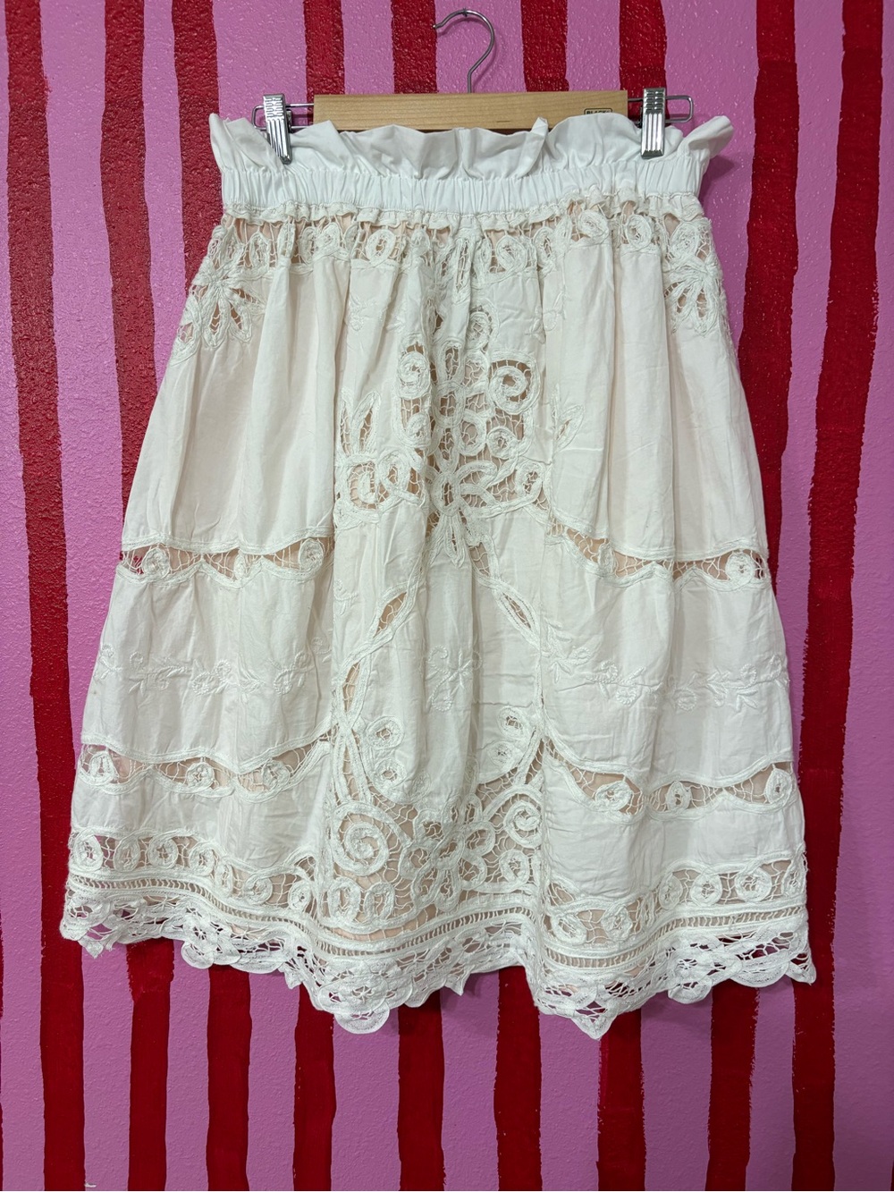 Maeve Cream Lace A-Line Skirt